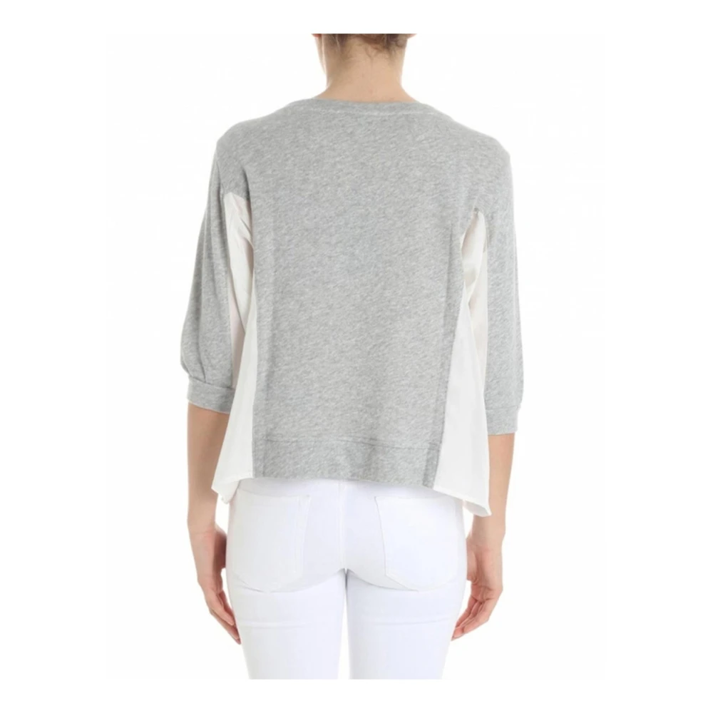 Emporio Armani Katoenen sweatshirt met kangoeroezak Gray Dames