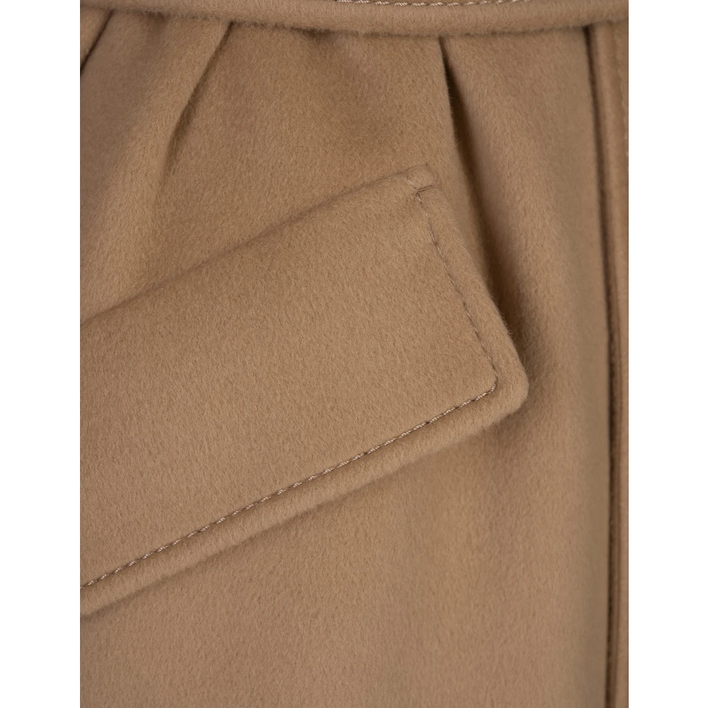 SPORTMAX Bruine Wol Kasjmier Jas Brown Dames