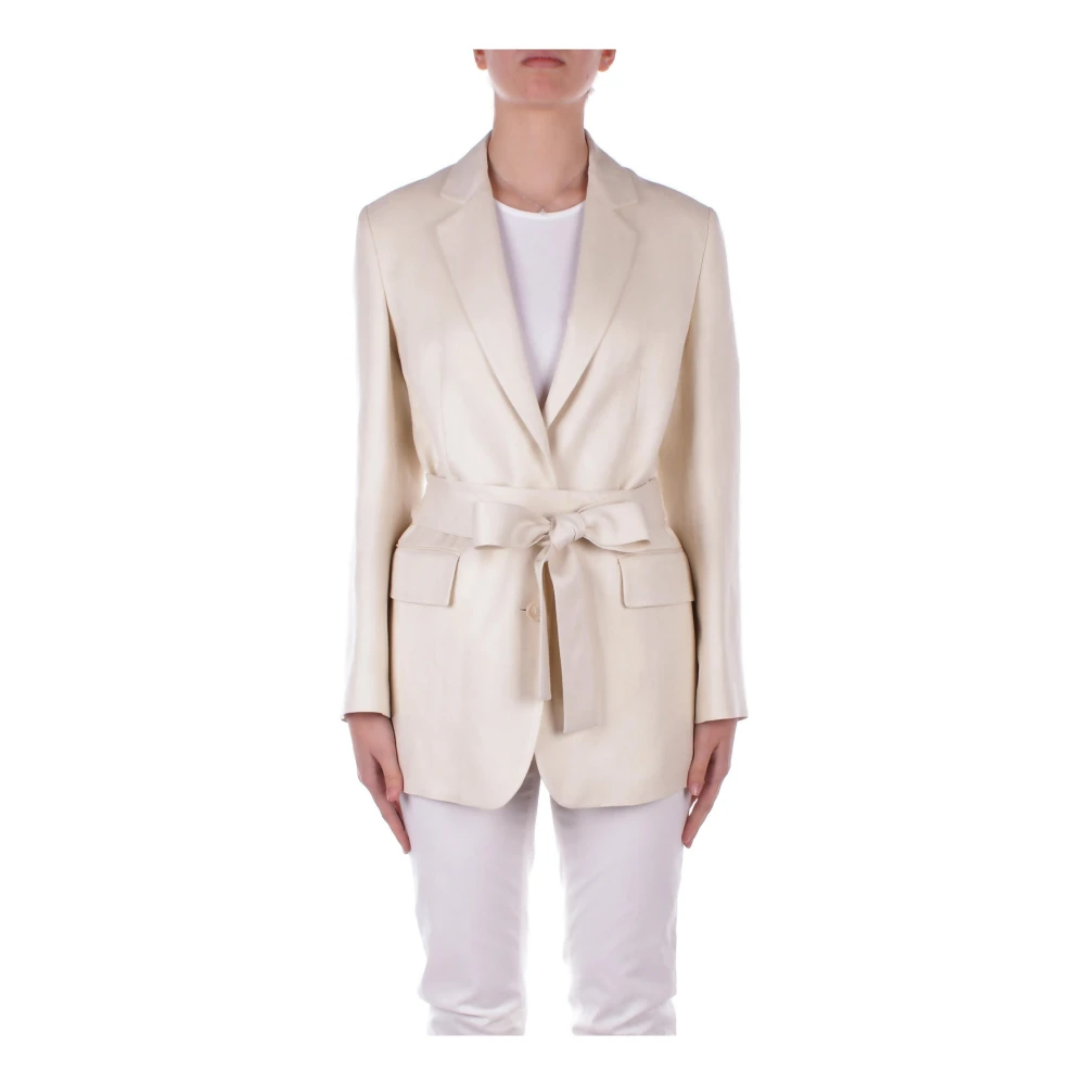 Dondup Roomkleurige Jassen met Afneembare Band Beige Dames