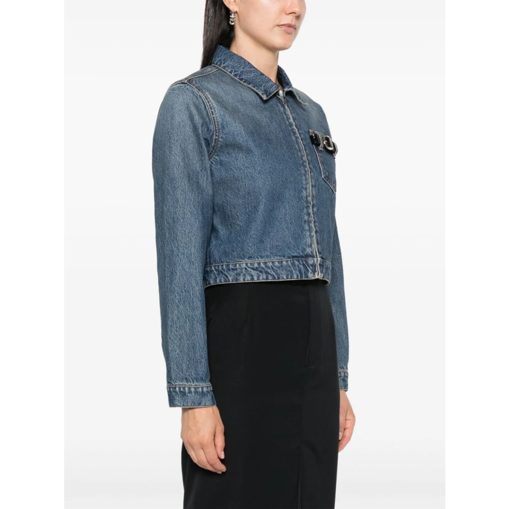 Coperni Denimjack met gespdetail Blue Dames