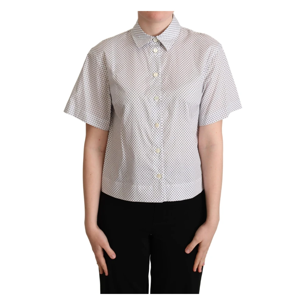 Dolce & Gabbana Women's Grey Chic Polka Dot Polo Shirt