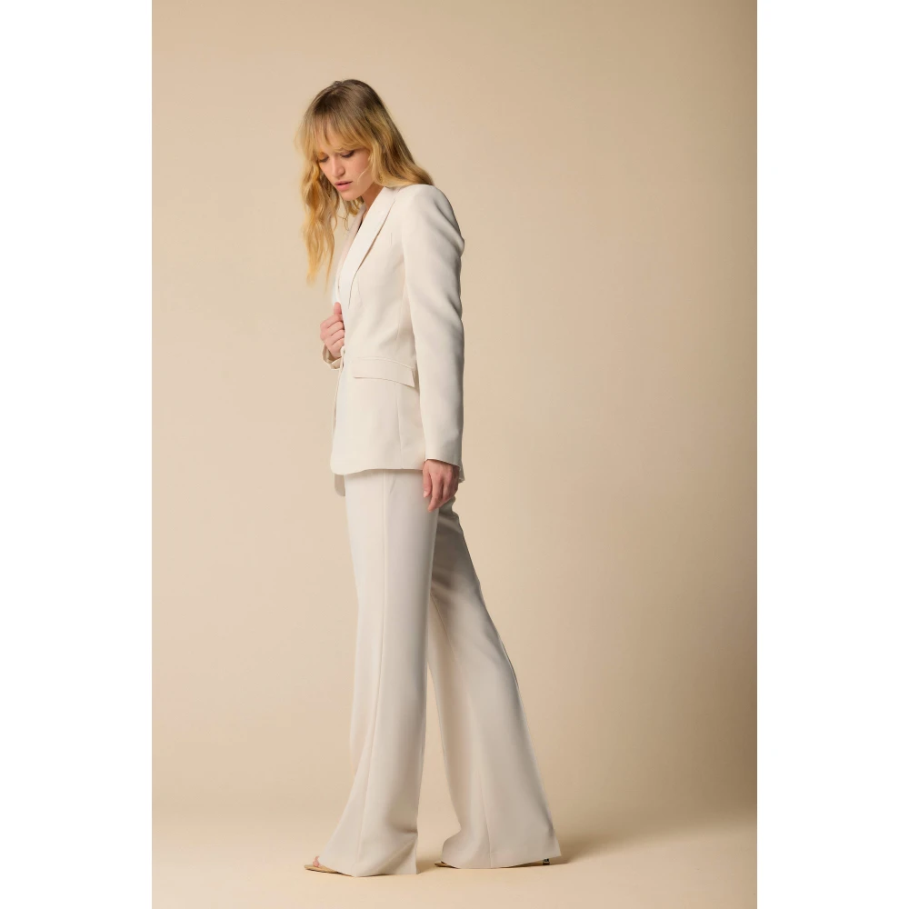 Kocca Elegant Ivory Single-Button Suit Jacket White Dames