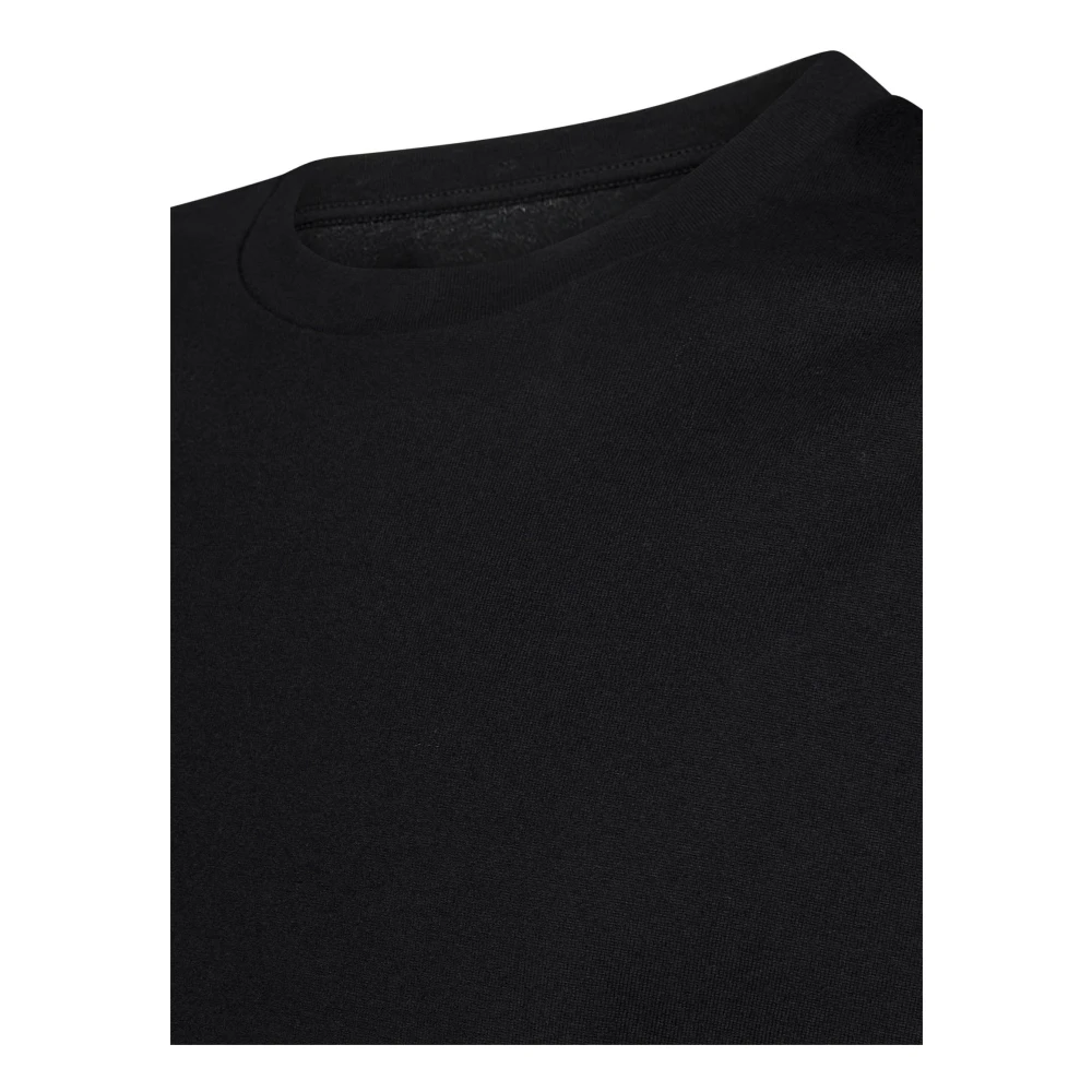 Jil Sander Zwart Katoen Logo T-Shirt Crewneck Black Heren