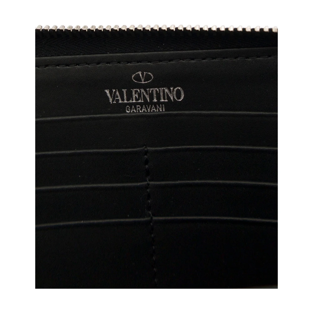 Valentino Garavani Zwarte Portemonnees Klassiek Stijl Black Heren