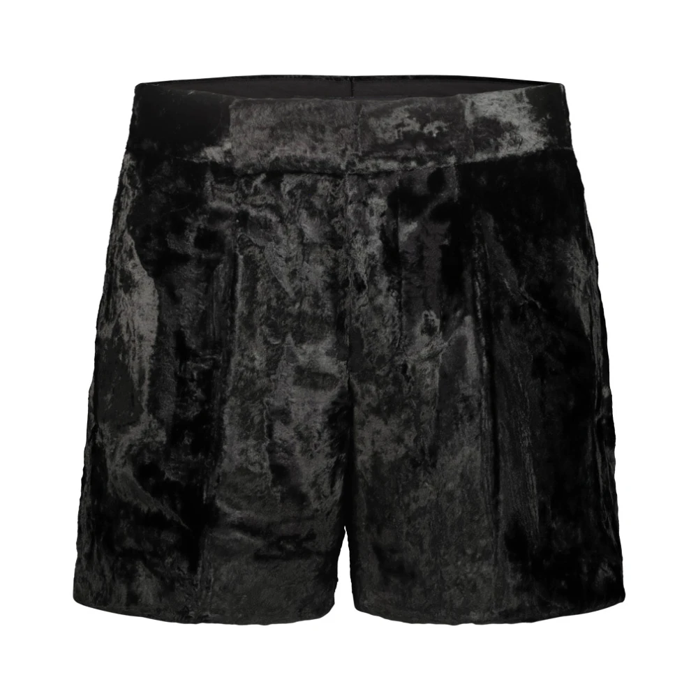 Sapio Velvet Shorts met Verstelbare Taille Black Dames