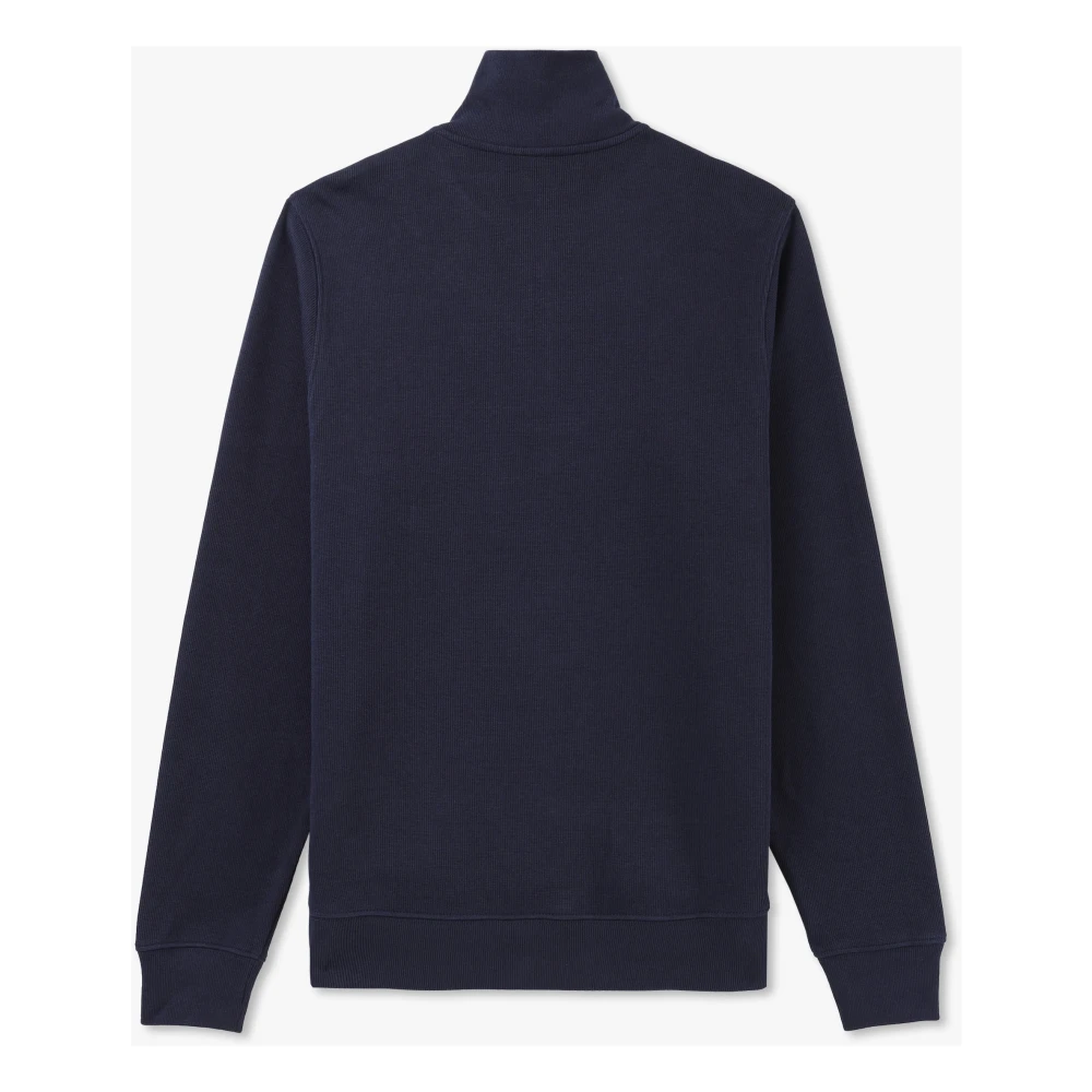 Lacoste Navy Quarter Zip Sweatshirt Urban Style Blue Heren