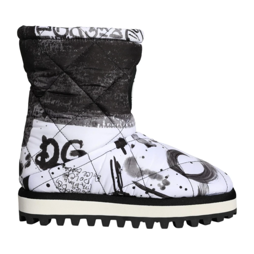 Dolce & Gabbana Women's Logo Print Mid Calf Boots