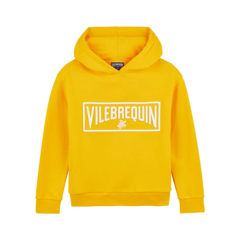 Vilebrequin 3D Broderad Logotyp Huvtröja Sweatshirt Orange, Pojke