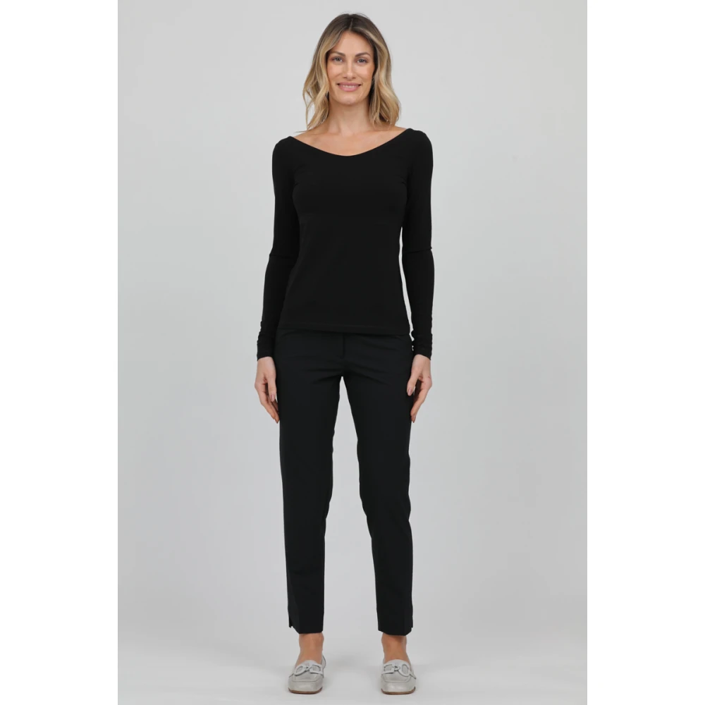 Max Mara Viscose Jersey T-shirt Black Dames