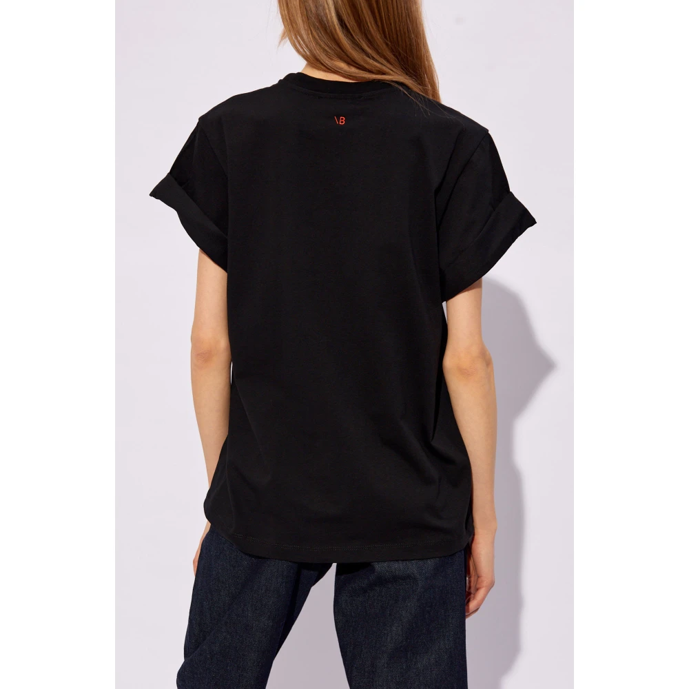 Victoria Beckham Bedrukt T-shirt Black Dames
