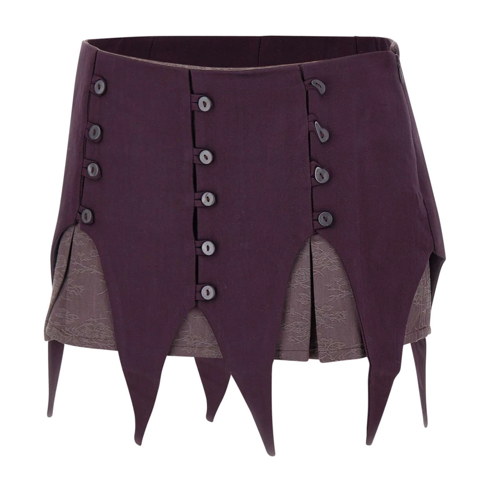 Avavav Aubergine Paarse Asymmetrische Mini Rok Purple Dames