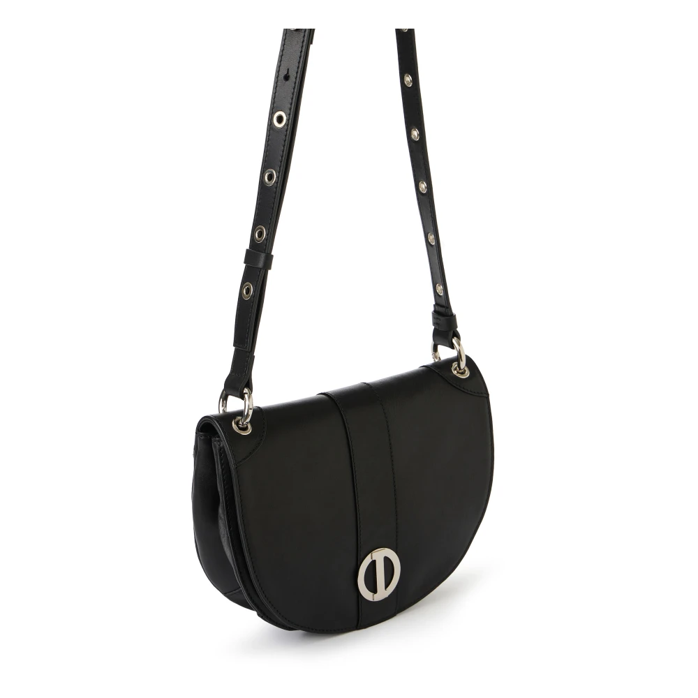 Iceberg Zwarte Lomar koeienhuid leren handtas Black Dames