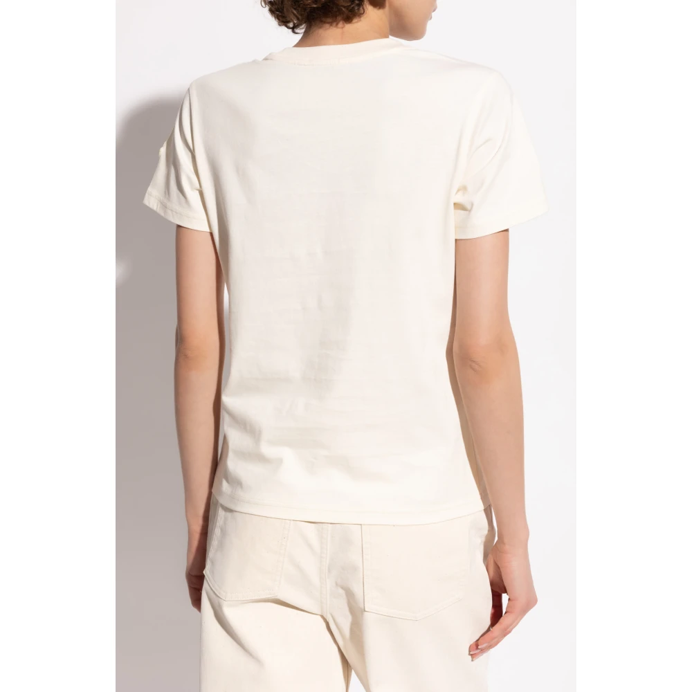 Moncler T-shirt met logo Beige Dames