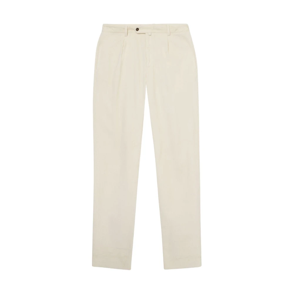 Brooks Brothers Men's White Chinos, W34, One-Pleat Cotton Corduroy Chino
