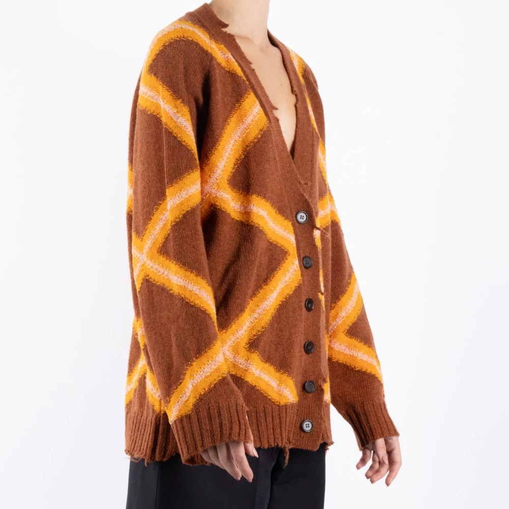 Marni Bruin Oranje Katoenen Vest Multicolor Dames