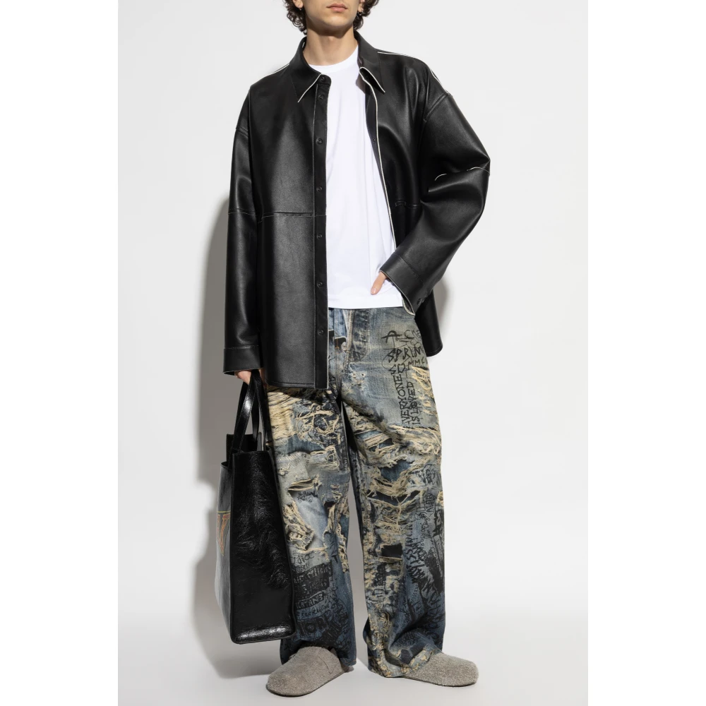 Comme des Garçons T-shirt met asymmetrische zoom White Heren