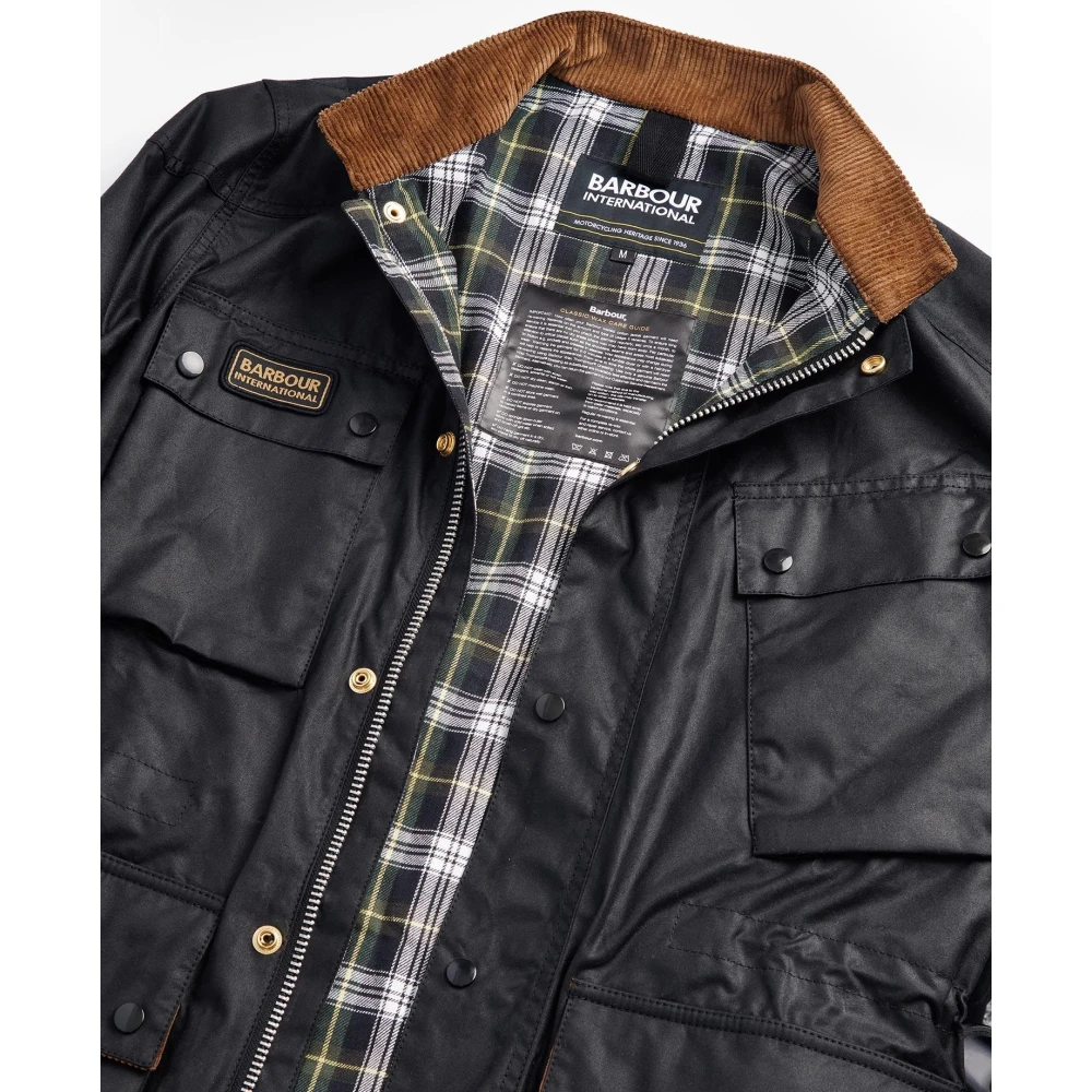 Barbour Klassieke Zwarte Gewaxte Motorjas Black Heren