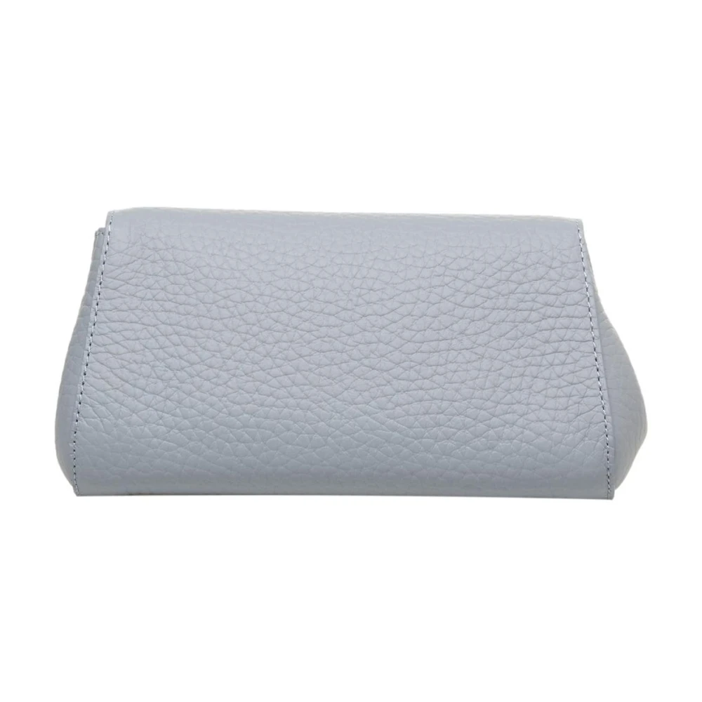 Orciani Blauwe Leren Clutch Handtas Blue Dames