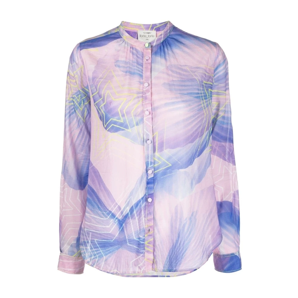 Forte Forte Women's Multicolor Purple Dream Print Voile Shirt - Shirts - L - Blouses & Shirts