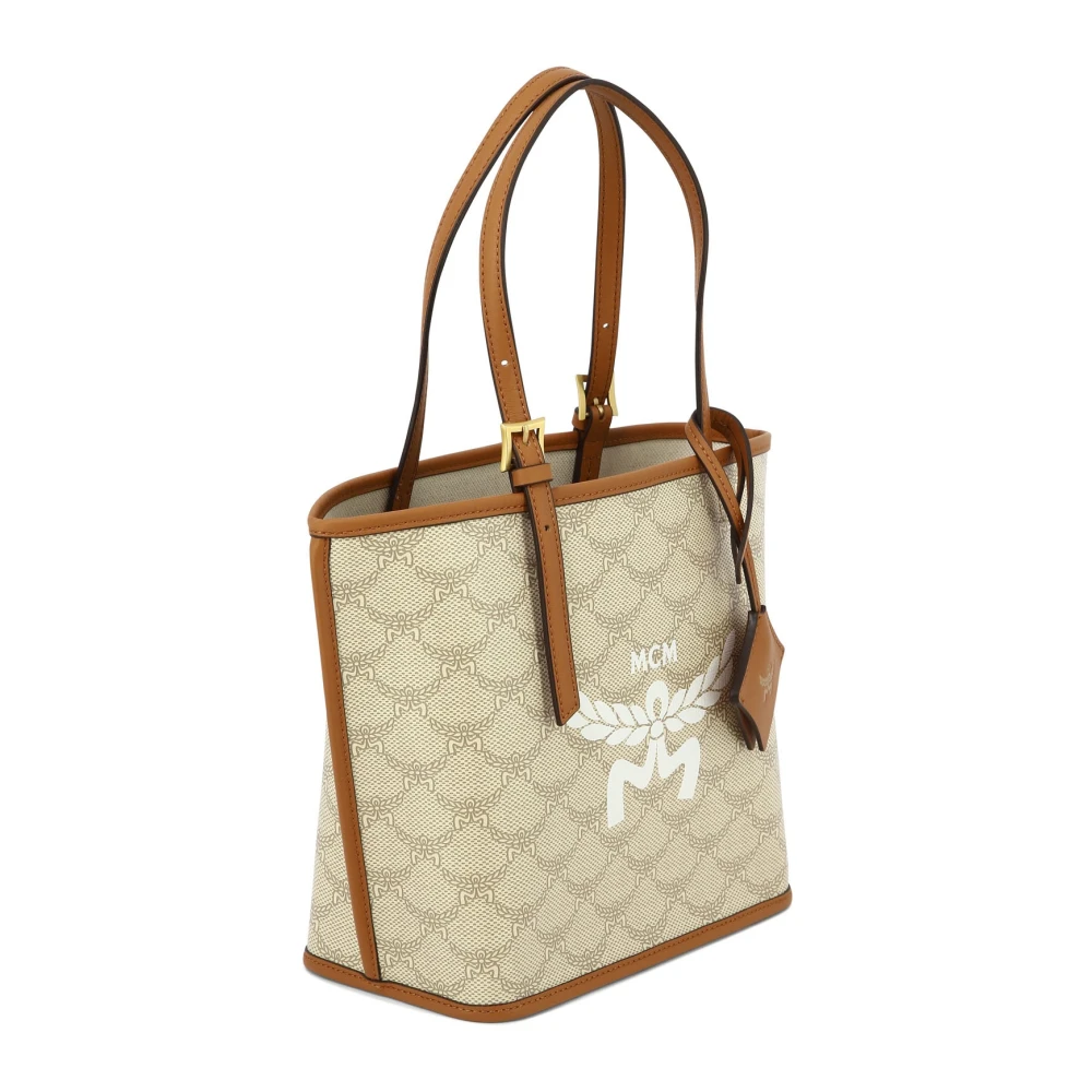 MCM Himmel Canvas Schoudertas Beige Dames