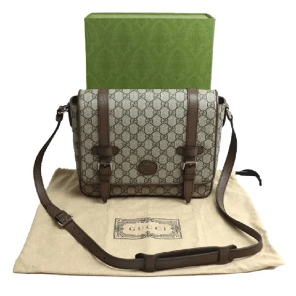 Gucci Vintage Pre-owned Canvas gucci-bags Brown Heren