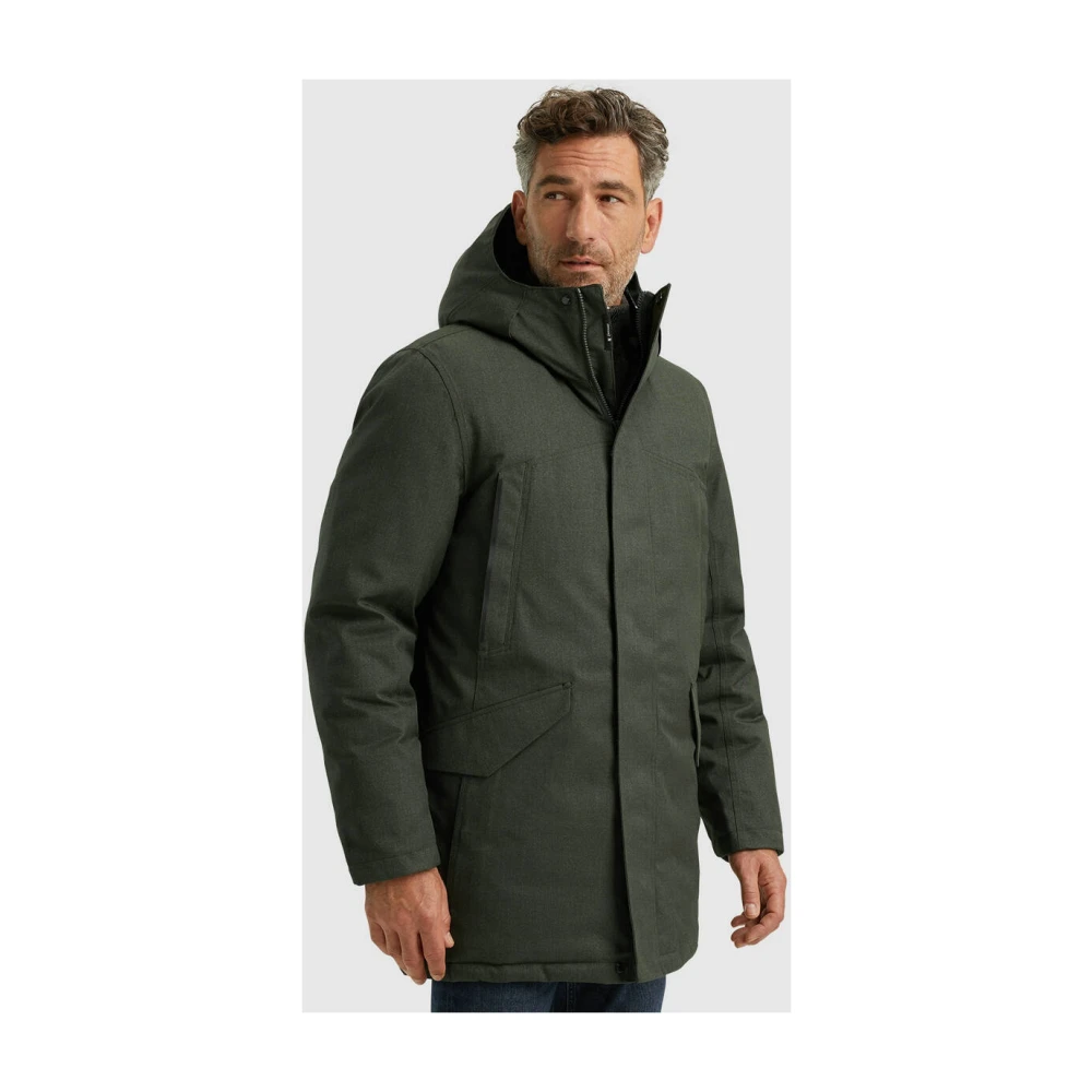 Vanguard Melange Twill Parka Jas Green Heren