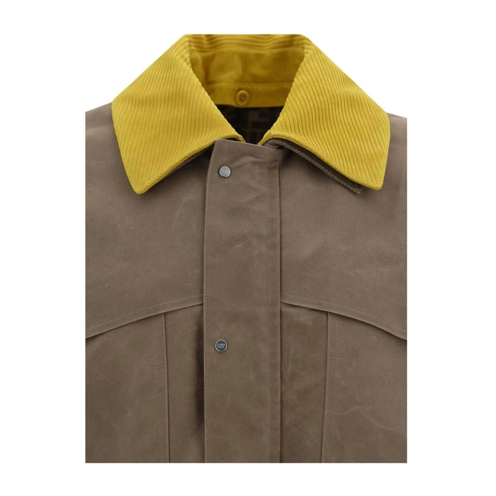 Fendi Jas met dubbele sluiting en afneembare kraag Beige Heren