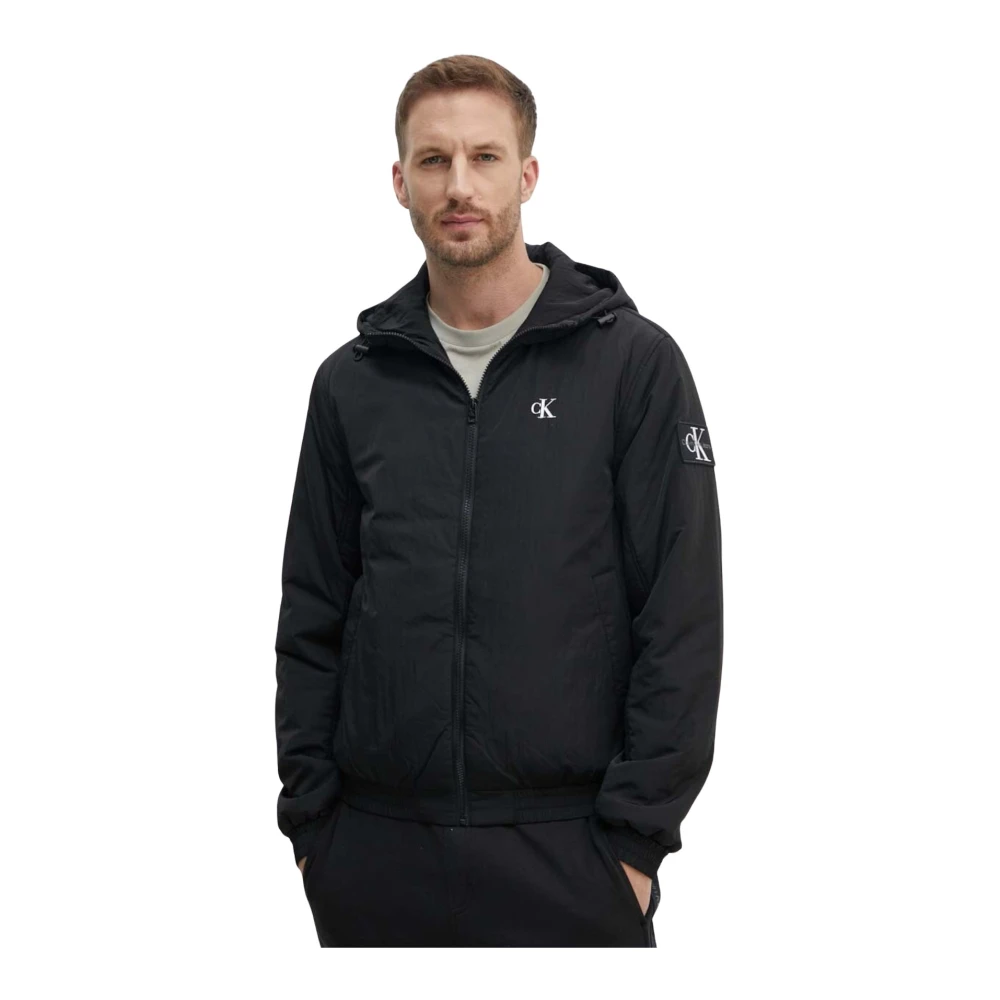 Calvin Klein Jeans Zwarte Gewatteerde Hoodie Harrin Black Heren