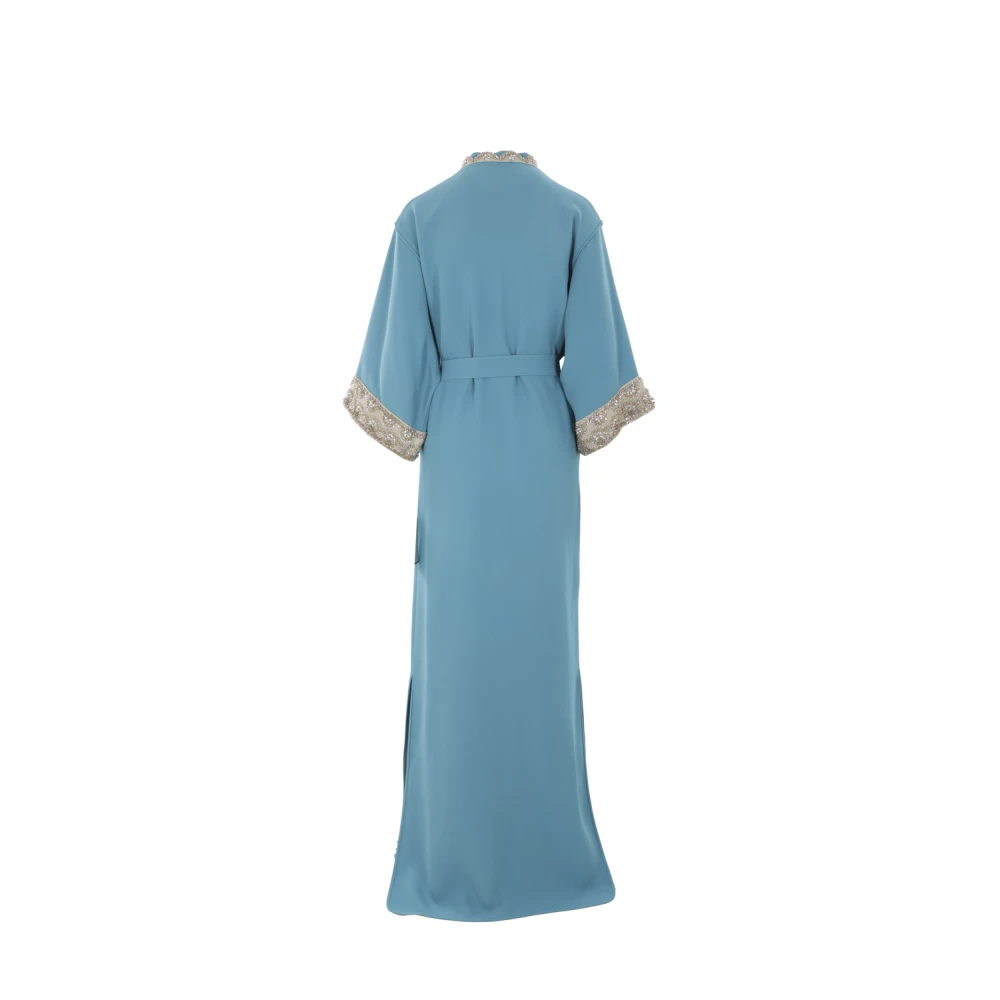 Valentino Garavani Blauwe Kimono Jurk met Kristallen Blue Dames