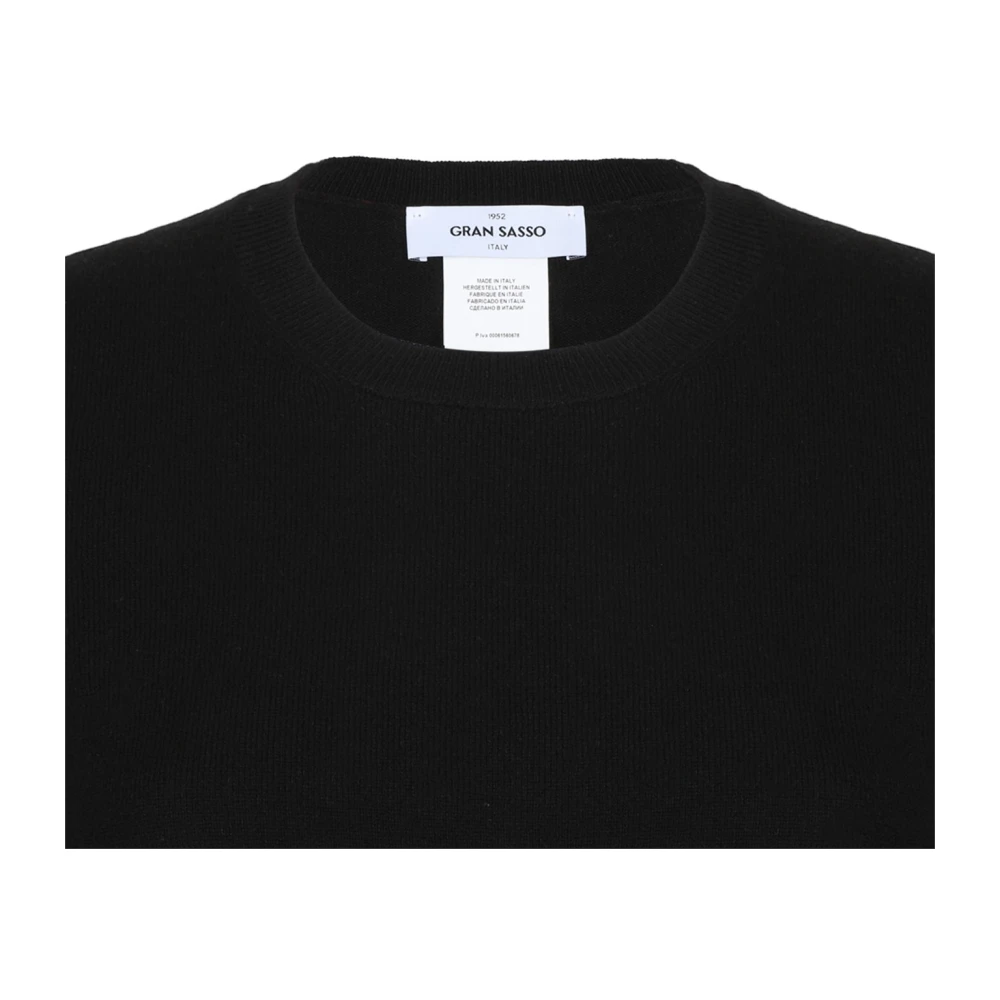 Gran Sasso Zwarte Crew Neck Wollen Trui Black Dames