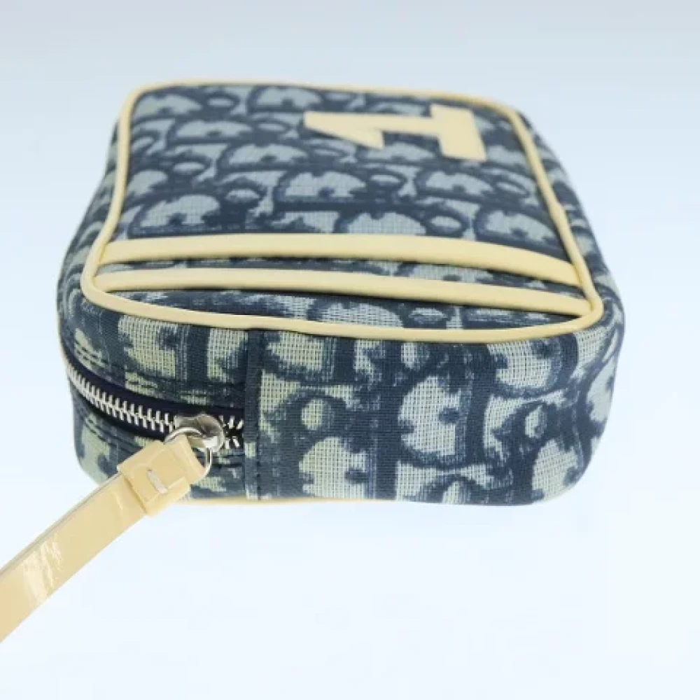 Dior Vintage Pre-owned Canvas clutches Blue Dames