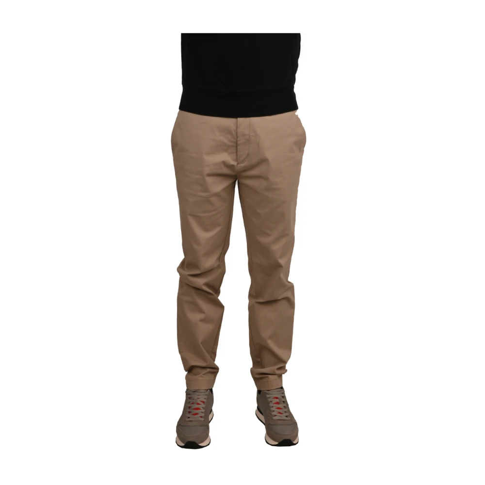 Calvin Klein Katoenen Broek met Logotaille Beige Heren