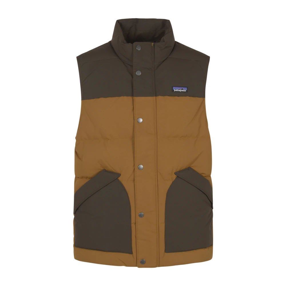 Patagonia Herr Downdrift Vest för utomhusäventyr Brown, Herr