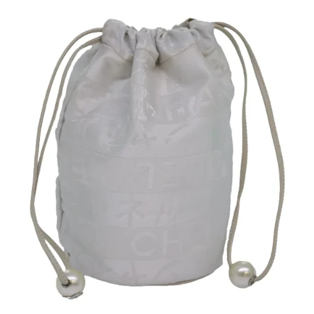 Chanel Vintage Pre-owned Canvas clutches White Dames