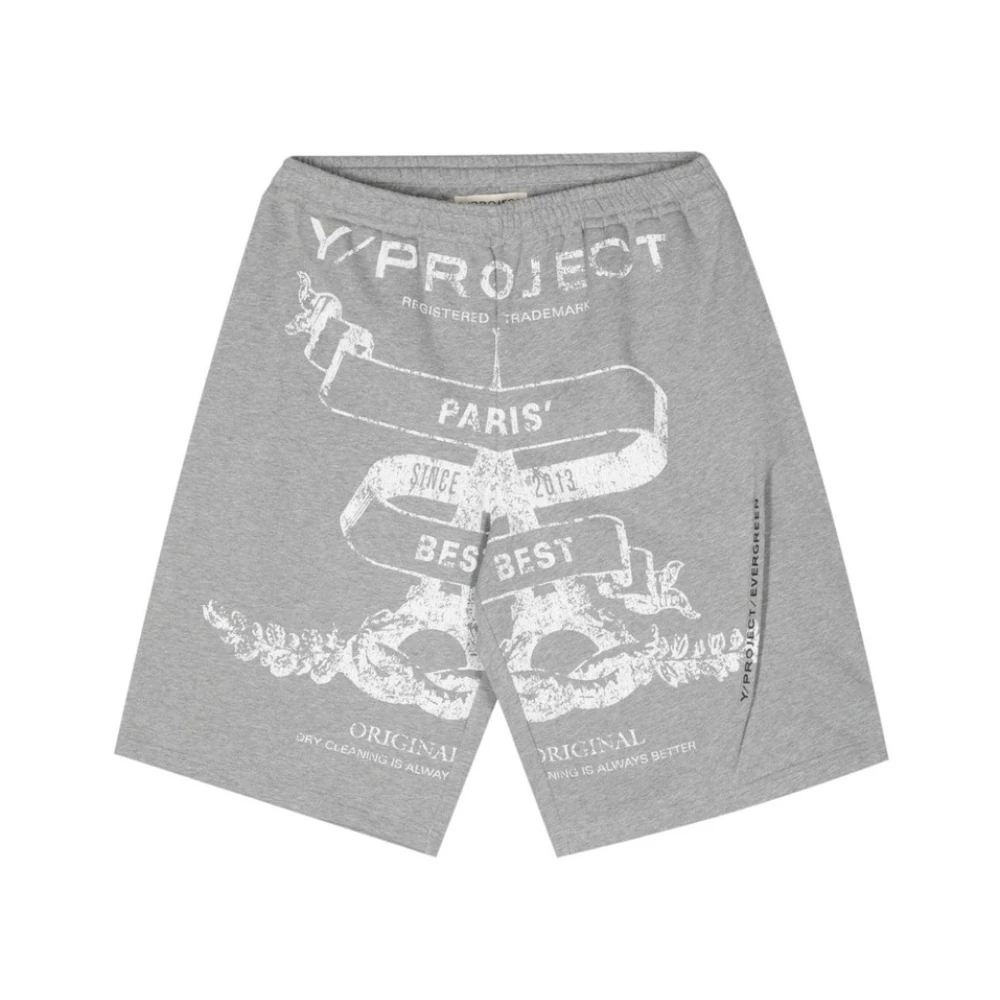Y Project Grijze Organische Katoenen Jersey Shorts Gray Heren