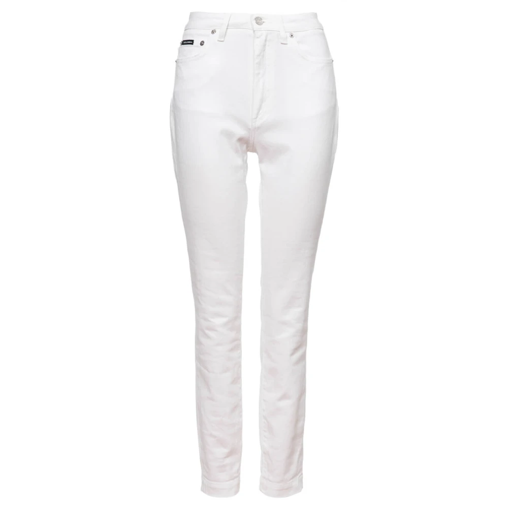 Dolce & Gabbana Slim Fit Denim Jeans White Dames