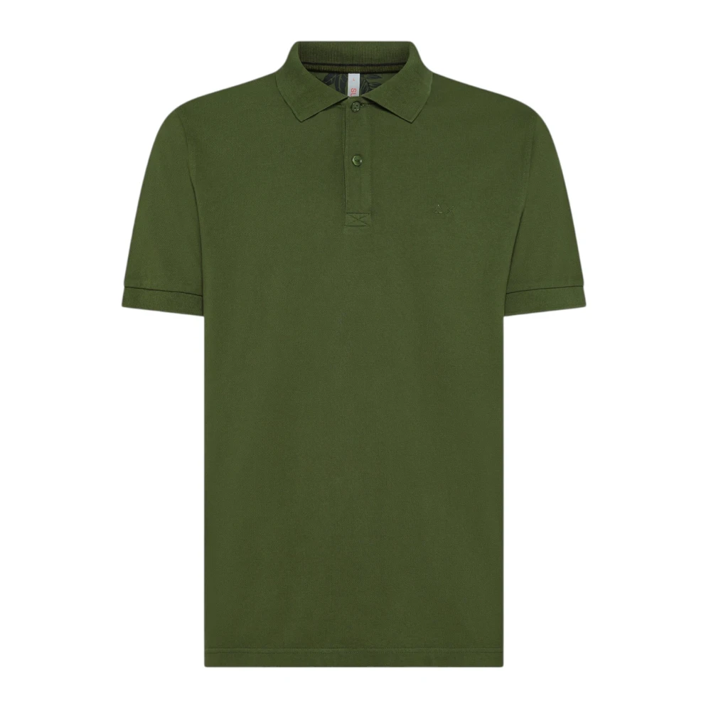 Sun68 Men's Green Polo Shirts, 3XL, Short-Sleeve Cotton Polo Shirt