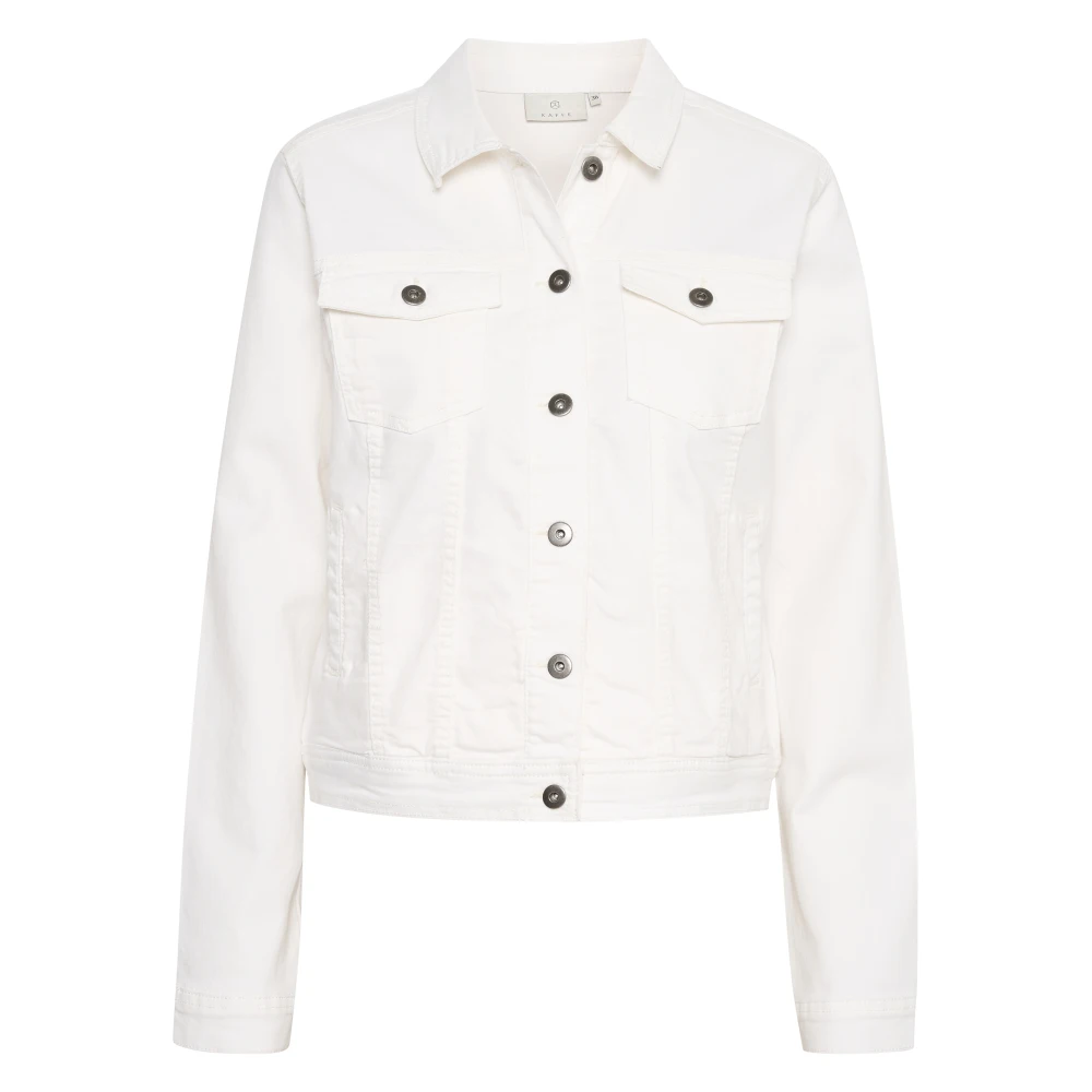 Kaffe White Denim Jackets, Female, M, Kazelina Denim Jacket