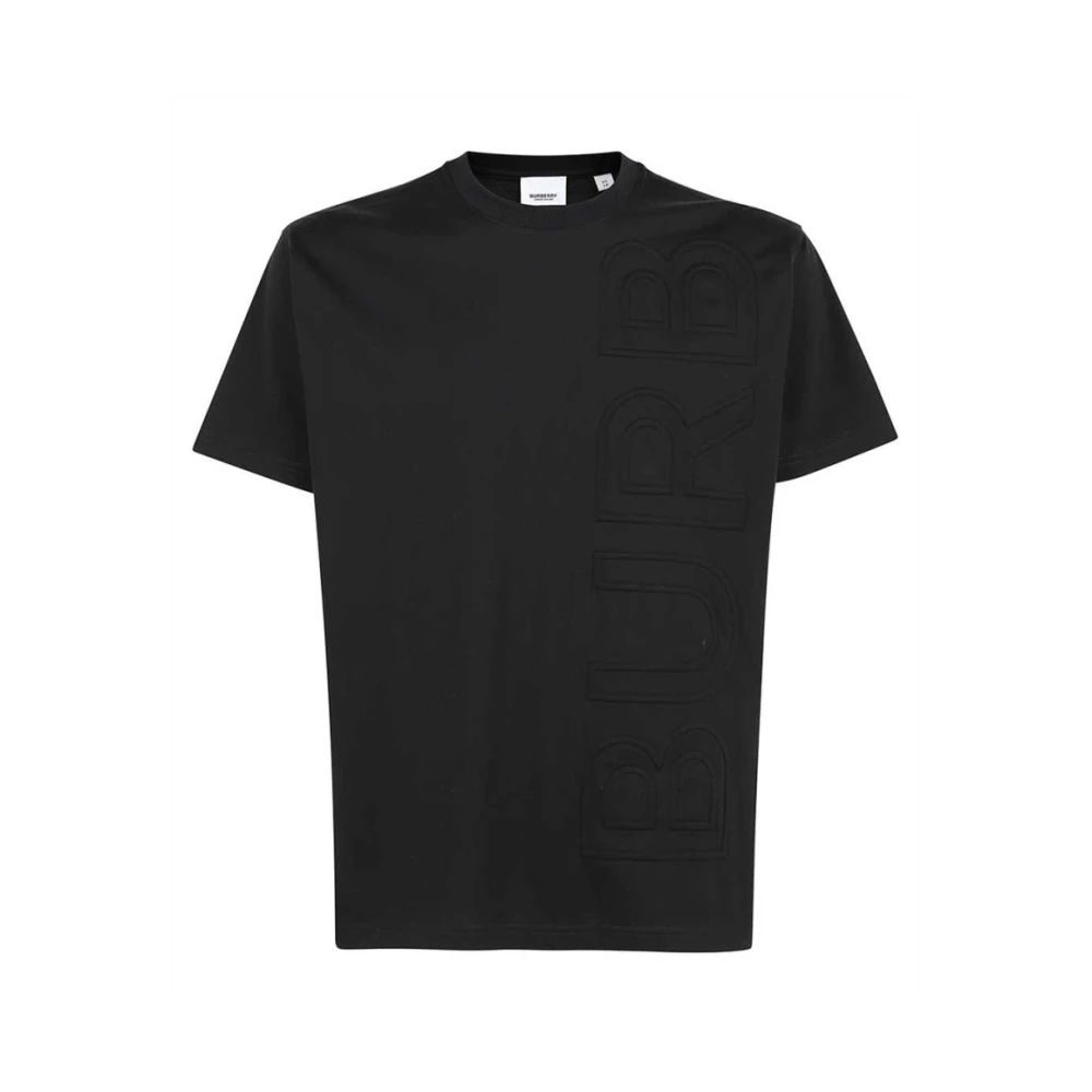 Burberry Gewatteerd Logo Zwart Katoenen T-Shirt Black Heren