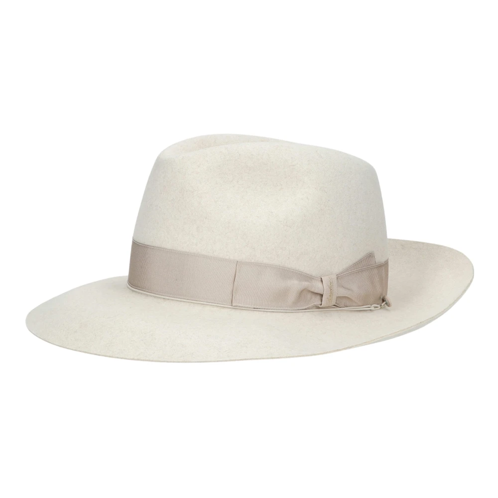 Borsalino Vilt breedgerande hoed White Heren