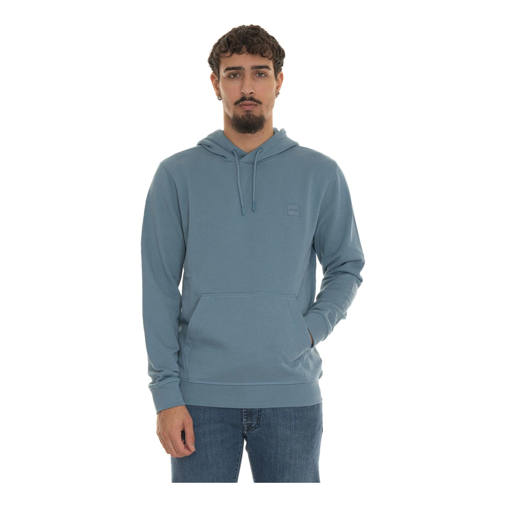 Boss Hoodie met zijlogo Blue Heren