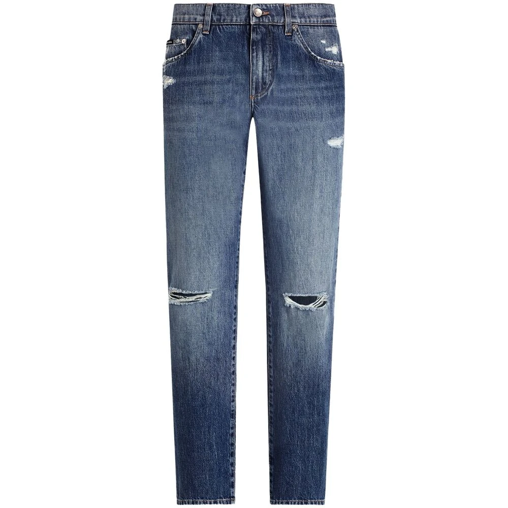 Dolce & Gabbana Indigo Blauwe Klassieke Five-Pocket Jeans Blue Heren