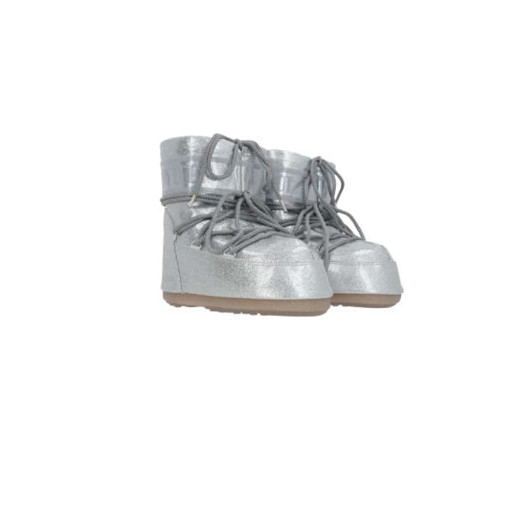 Sølv Glitter Snøstøvler med Logo Print
