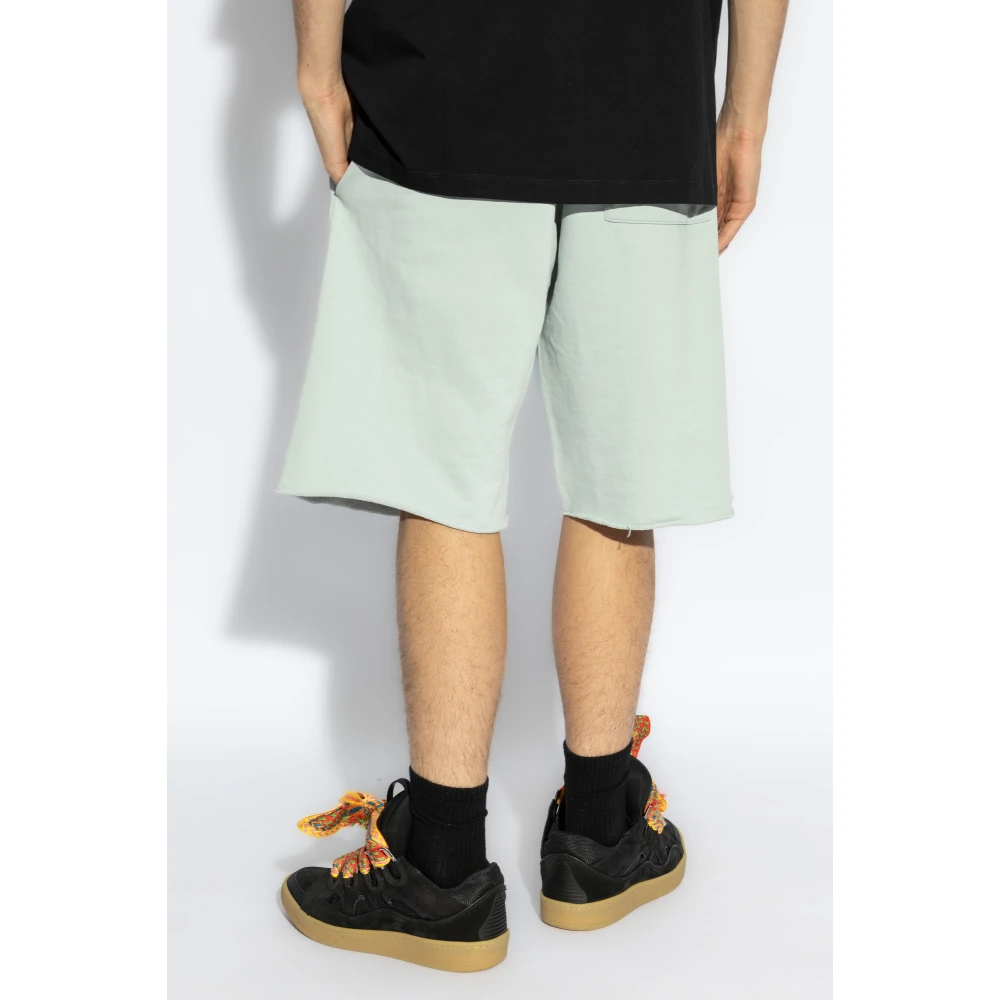 MM6 Maison Margiela Korte katoenen broek met vintage effect Blue Heren
