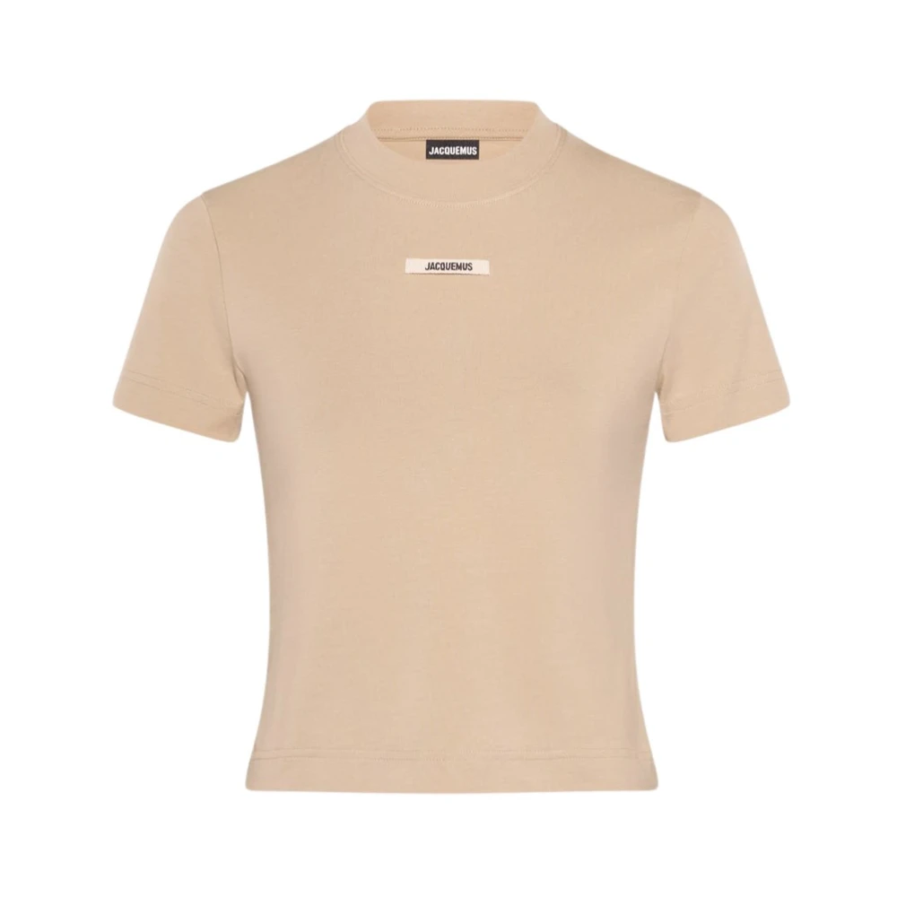 Jacquemus Beige Katoenen T-shirt Gros Grain Beige Dames
