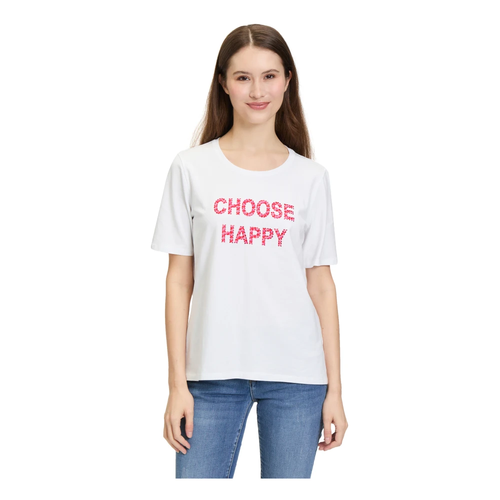 Betty Barclay Glitterend Basic T-shirt met halve mouwen White Dames