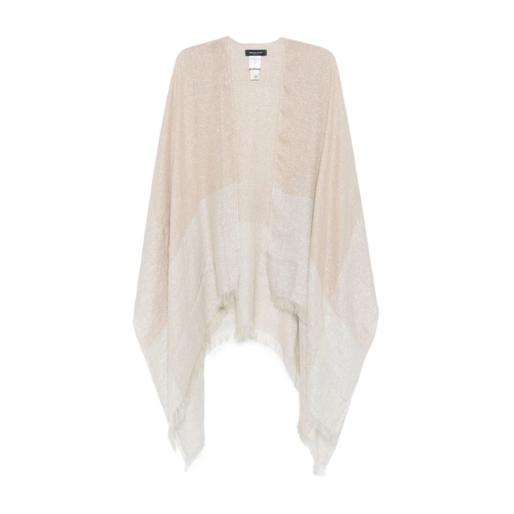 Fabiana Filippi Gouden Cape Jas met Franje Details Yellow Dames