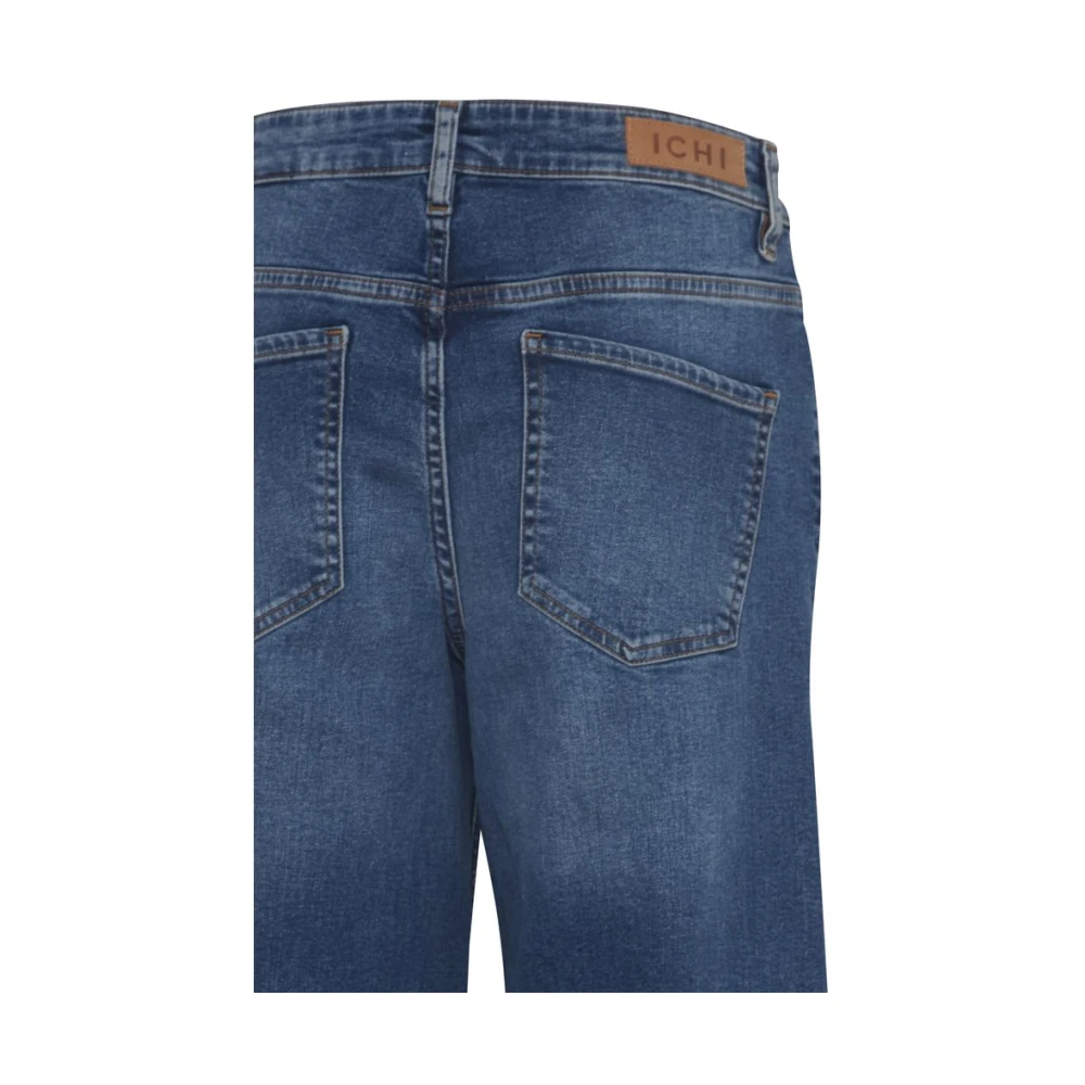 Ichi Blauwe Katoenen Bootcut Jeans Blue Dames