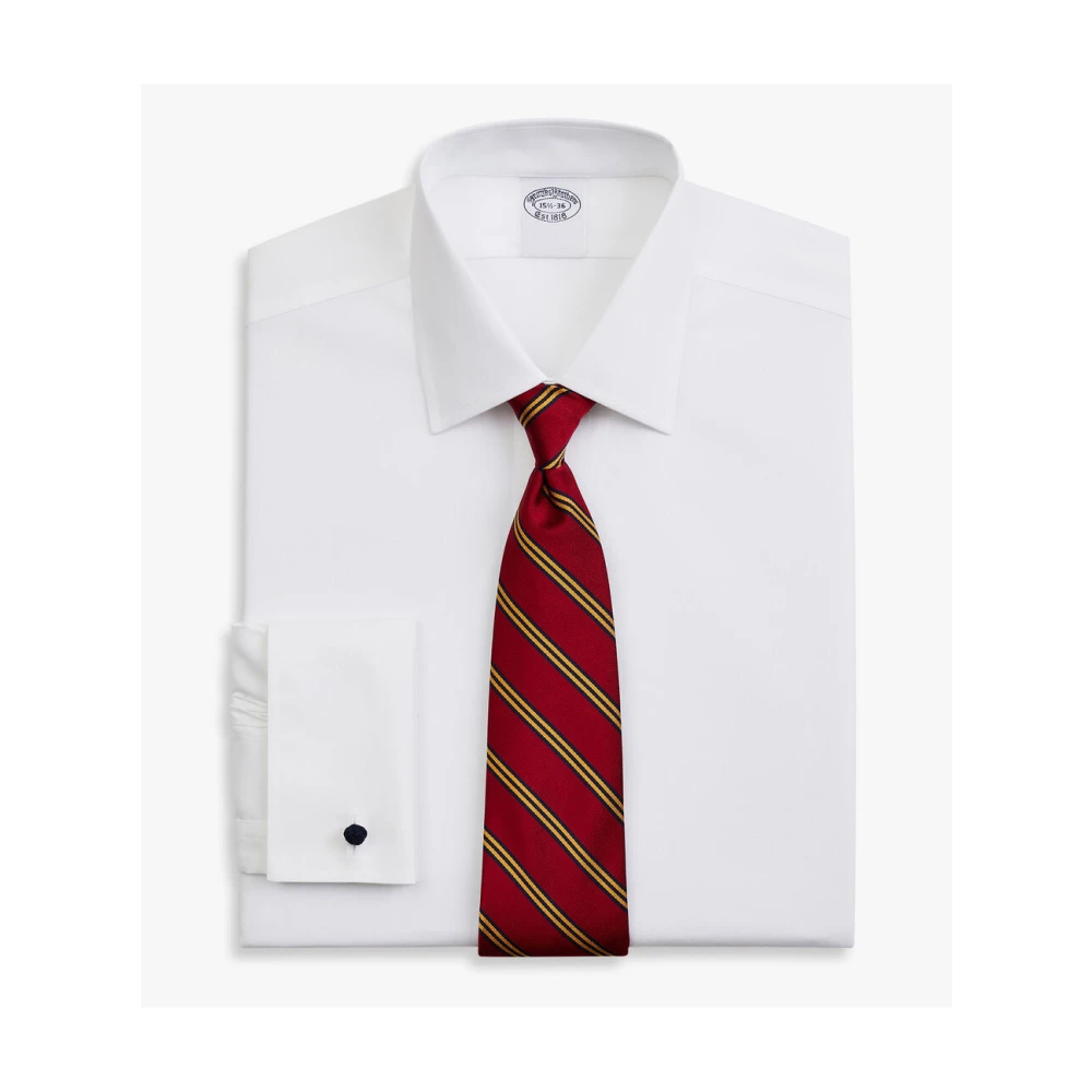 Brooks Brothers Wit Overhemd Slim Fit Non-Iron Stretch Katoen met Ainsley Kraag White Heren
