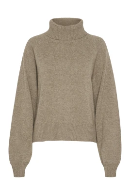 Kort Pullover med Hög Krage